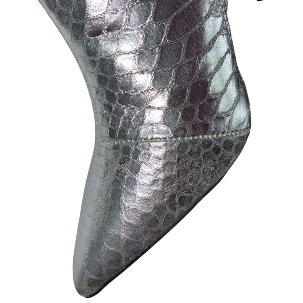 I.N.C. Rajelp Silver Snake Metallic Knee High Pointed Toe‎ Boots Sz 7 - Picture 7 of 9